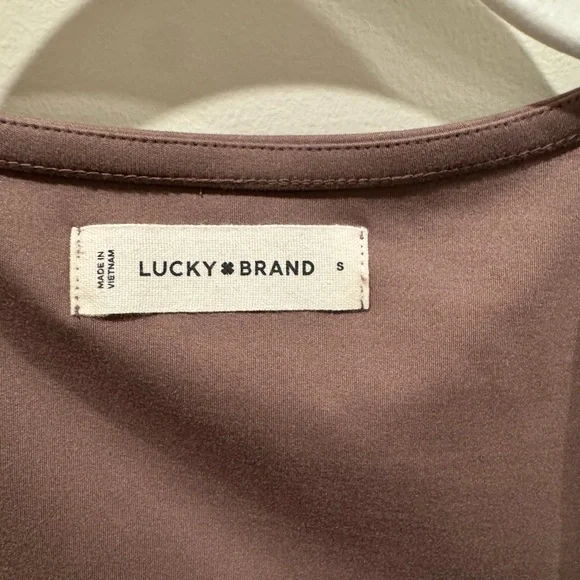 Lucky Brand Women's Short Sleeve Top - Chocolate Brown - Picture 2 of 5